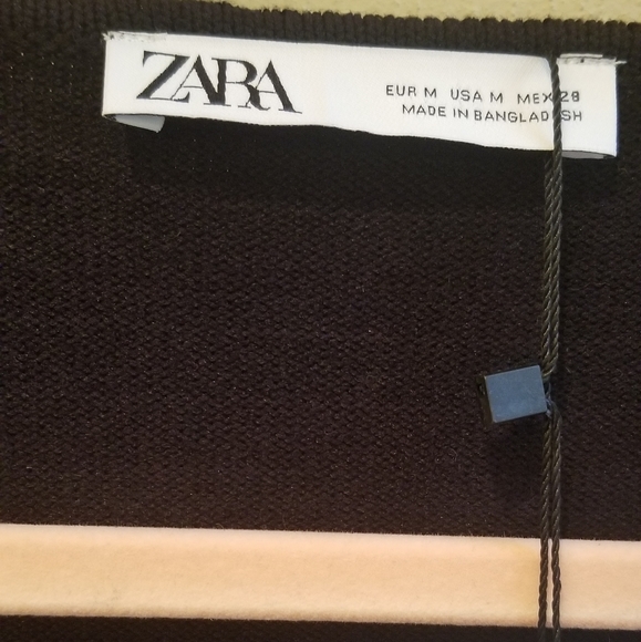 Zara Black Tie Cropped Sweater/Arm Warmer Medium NWT - Picture 4 of 6